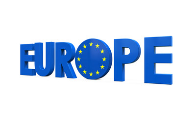 Sticker - Blue Europe Text