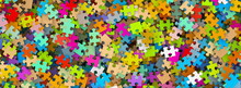 Puzzle, Puzzleteile, Panorama, Durcheinander, Jigsaw, Bunt, 3D