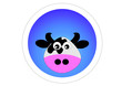 Kuh / Cow / Sticker - Blau