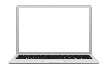Wall Mural - vector illustration of thin laptop with blank screen.