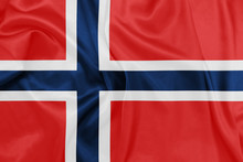 Norway - Waving National Flag On Silk Texture