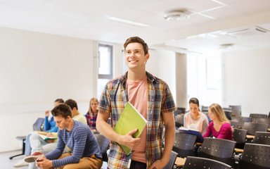 Wall Mural - group of smiling students in lecture hall