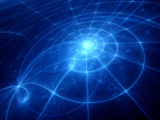 Wall Mural - blue glowing planetary system trajectories