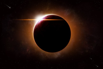 Wall Mural - planet eclipse space background