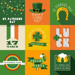 Wall Mural - Happy St Patricks day label illustration