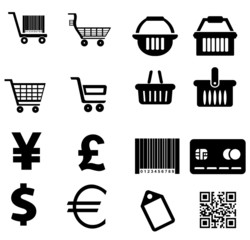 Sticker - Achat, finance et commerce en 16 icônes