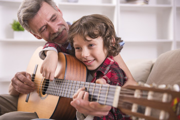 Wall Mural - Grandfather and grandson