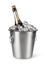 Champagne Bottle In A Bucket With Ice