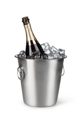 Poster - Champagne bottle in a bucket with ice