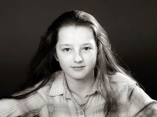 Cute teenage girl close-up portrait