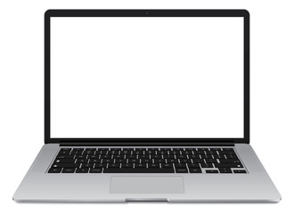 Wall Mural - vector illustration of thin laptop with blank screen isolated