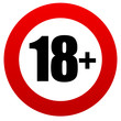 18+ age restriction sign.