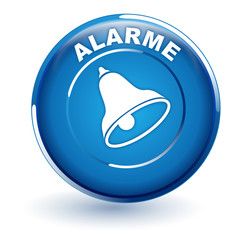 Poster - alarme sur bouton bleu