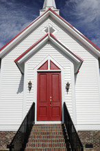 Close-up Of Red Church Doors