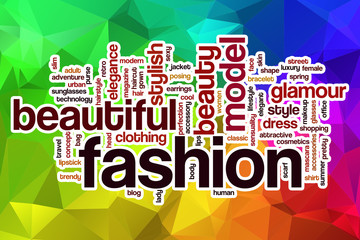 Poster - Fashion word cloud with abstract background