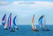 Sailboat race with colorful sails
