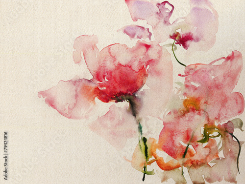 Naklejka dekoracyjna blumen aquarell leinwand