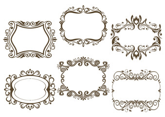 Wall Mural - retro vignettes and frames set