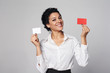© paffy - Business woman showing blank credit card