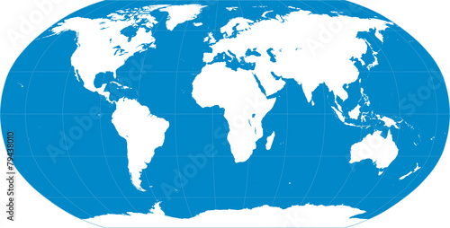 Photo World map blue