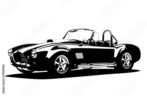 Fotografie, Obraz Classic sport silhouette car AC Shelby Cobra Roadster