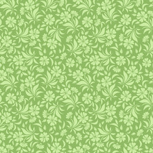 Seamless Floral Green Pattern. Vector Illustration.