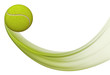 Tennis ball flying, Illustration of tennis ball in motion