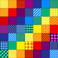 Aufkleber - Patchwork pattern of rainbow colors.