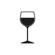 The Wineglass Icon. Goblet Symbol. Flat