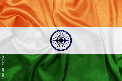 India - Waving national flag on silk texture Stock Illustration | Adobe ...