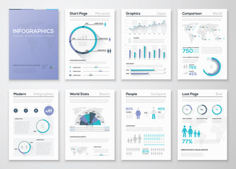 Aufkleber - Big collection of infographic business brochures and graphics