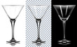 transparent glass for martini.