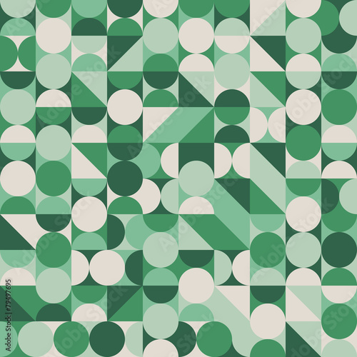 Naklejka nad blat kuchenny Abstract seamless pattern with green circles and semicircles.