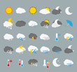 Set of 30 high quality vector weather icons