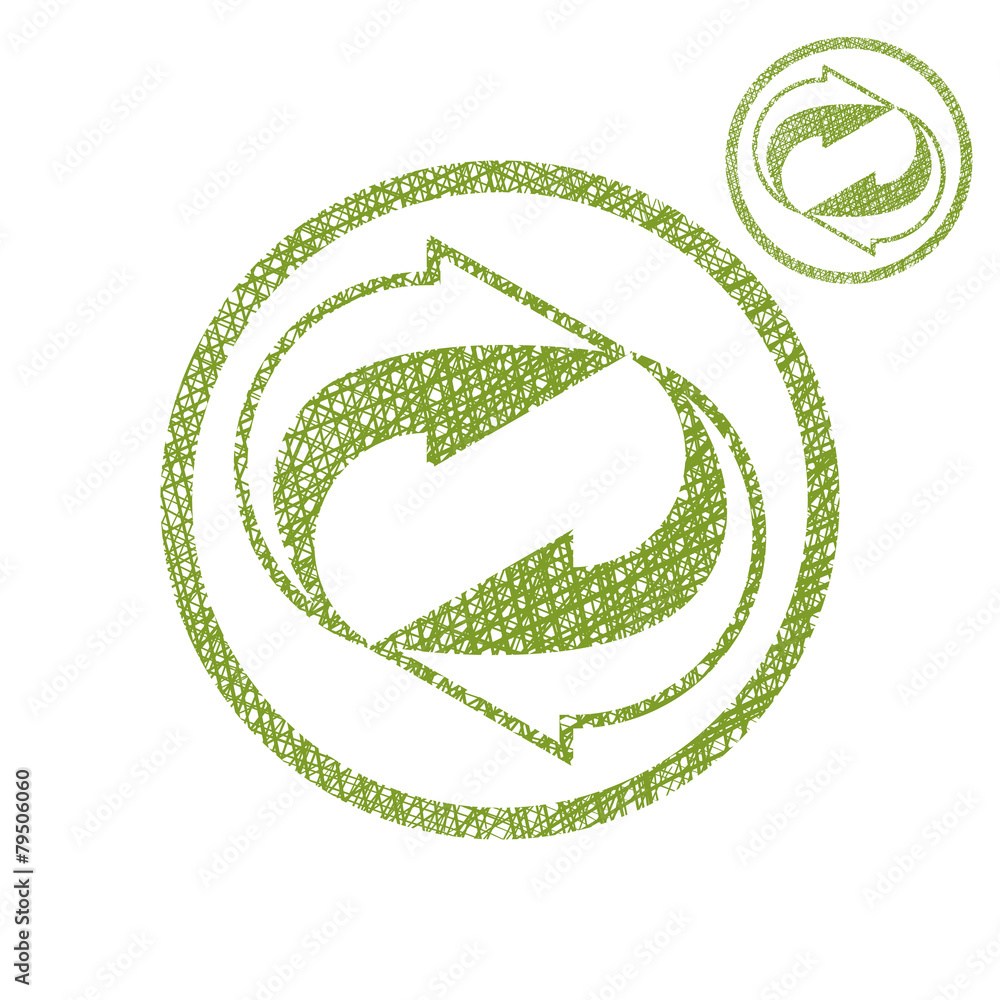 Loop arrows conceptual symbol vector simple single color icon is