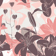 Vector seamless floral pattern. Curtain design. Modern stylish t