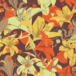 Vector seamless floral pattern. Curtain design. Modern stylish t