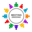 Colorful meeting ongoing icon