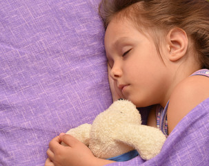 Wall Mural - Cute little girl sleeping