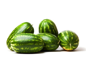 Watermelons. Group of sweet watermelon isolated on white.