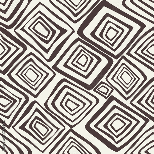 Plakat na zamówienie Vector seamless pattern. Black and white abstract background.