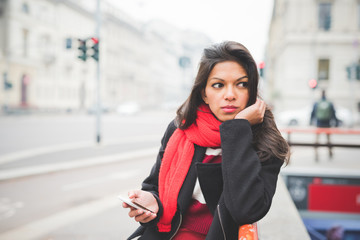 young beautiful indian woman at the park