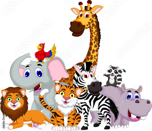 Fototapeta dla dzieci funny animal cartoon collection