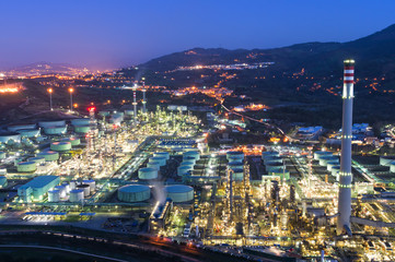 industrial factory at night