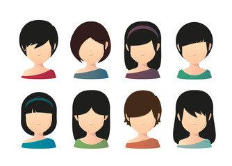 Sticker - Female asian faceless avatar