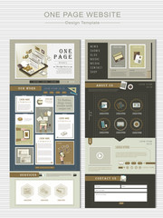 Wall Mural - retro one page website design template