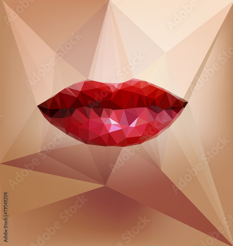 Nowoczesny obraz na płótnie vector abstract background with female lips