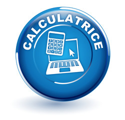 Sticker - calculatrice ordinateur sur bouton bleu