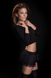 © pawelsierakowski - Girl in black clothes posing.