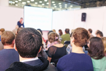 Canvas Print - Meeting in a conference hall.